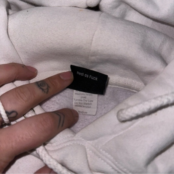 badwood x goodwood white cherub baby angel pullover hoodie sweatshirt size med - Picture 5 of 7